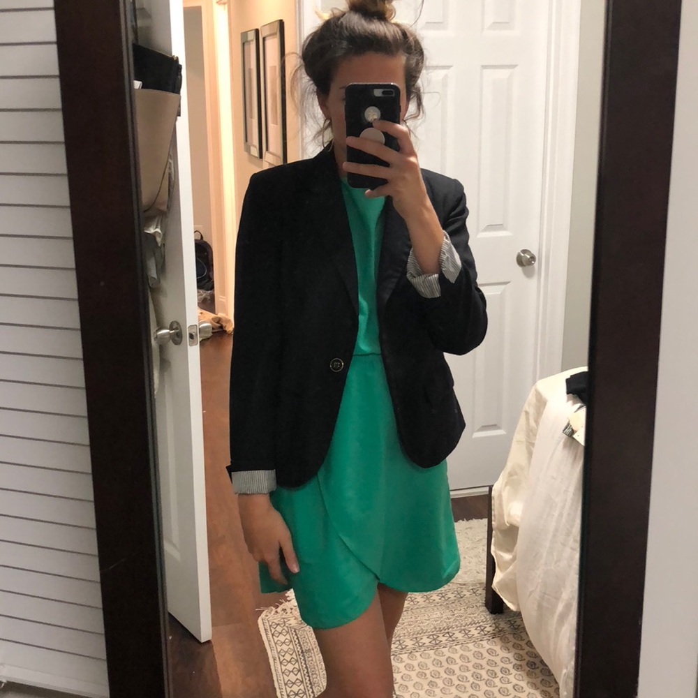 Black Blazer with gold trimmed button detail